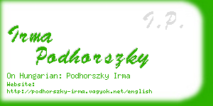 irma podhorszky business card